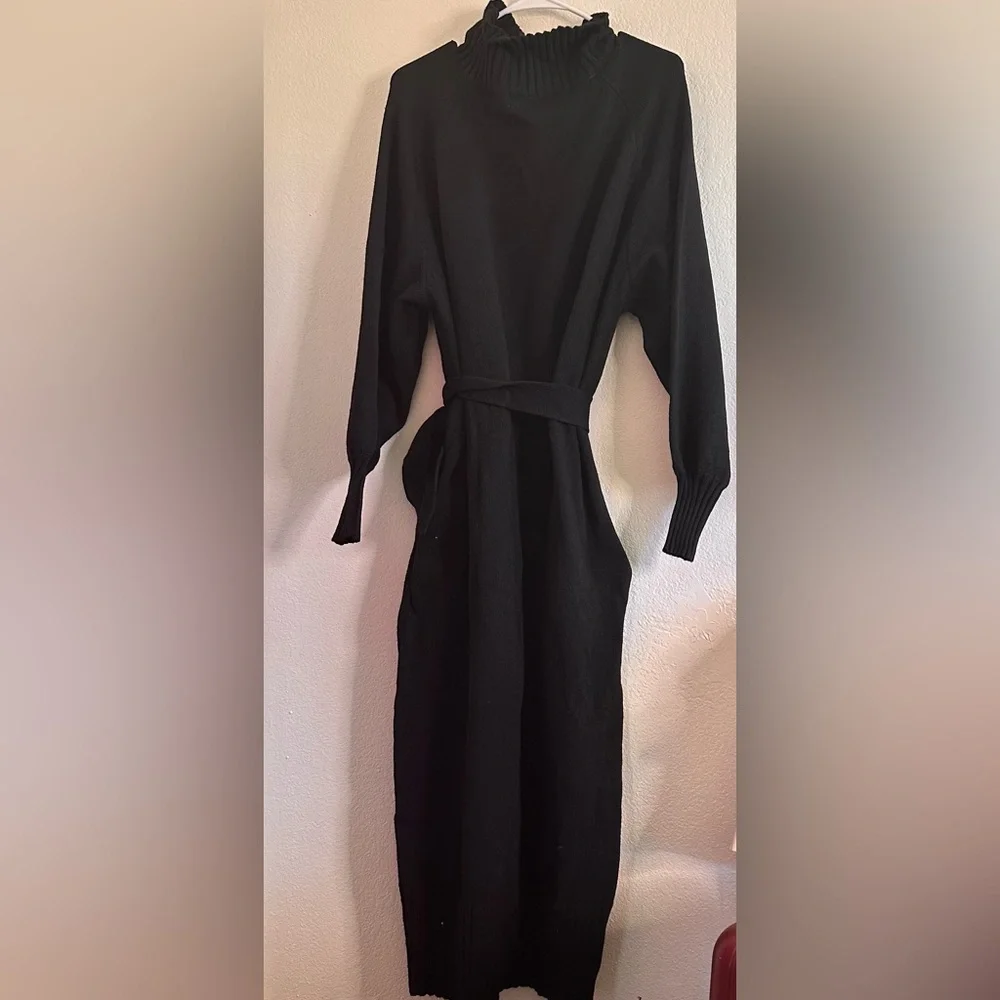 STYLEWE Long Sleeve Sweater Midi Dress with Button Details and Pockets Large - Picture 4 of 7